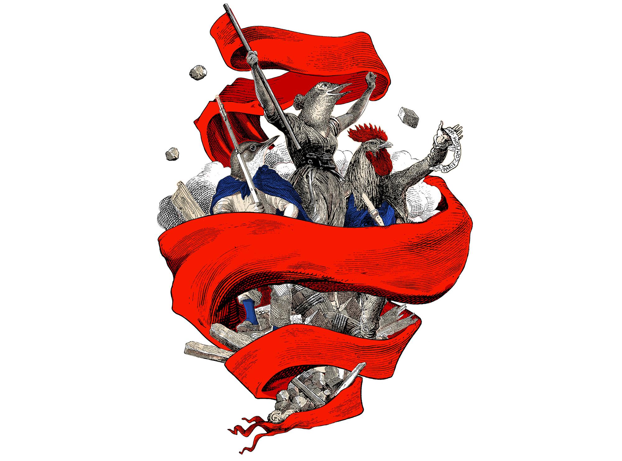 Ilustración de Celsius Pictor sobre la Comuna de París